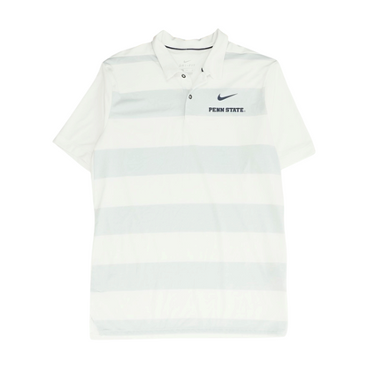 White Penn State Nittany Lions Striped Short Sleeve Polo
