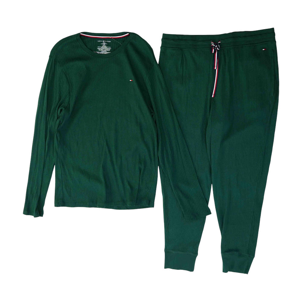 Green Solid Pajama Set