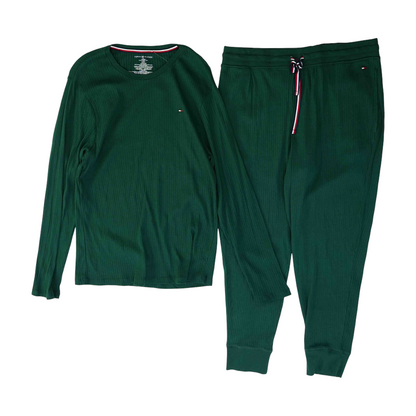 Green Solid Pajama Set
