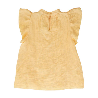 Peach Solid Short Sleeve Blouse