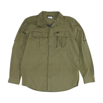 Olive Solid Long Sleeve Button Down