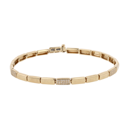 1/10 ctw 14K Yellow Gold Diamond Chain Bracelet