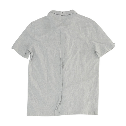 Gray Solid Short Sleeve Button Down