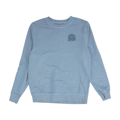 Blue Solid Sweatshirt Pullover