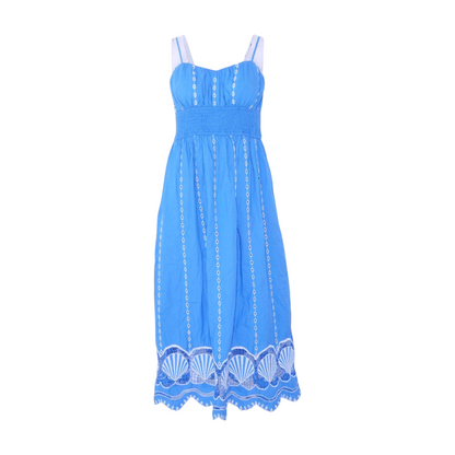 Blue Tropical Midi Dress