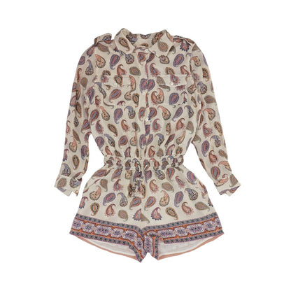 Beige Paisley Romper