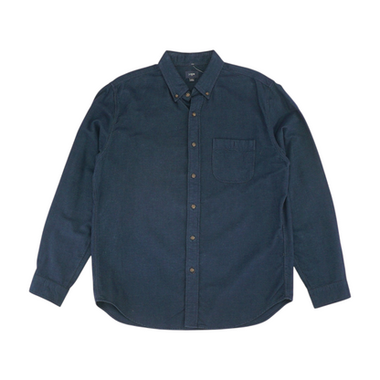 Navy Solid Flannel Button Down