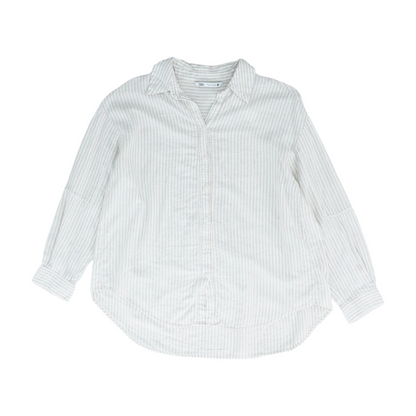 Beige Striped Button Down