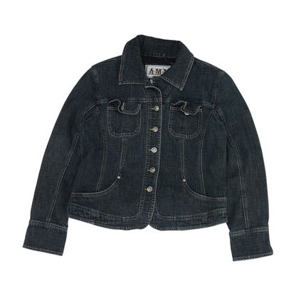 Blue Solid Denim Jacket