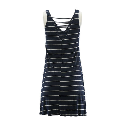 Navy Striped Mini Dress