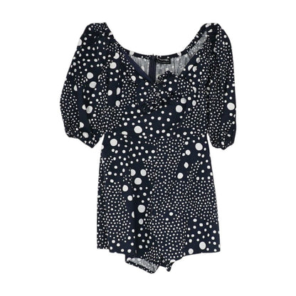 Navy Polka Dot Romper