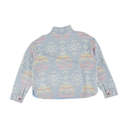 Blue Geometric 1/4 Zip Pullover