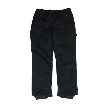 Black Solid Cargo Ski Pants