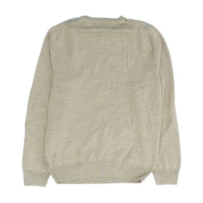 Beige Abstract Pullover Sweater