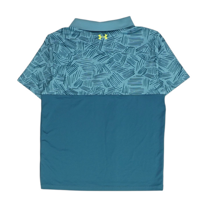 Blue Color Block Short Sleeve Polo