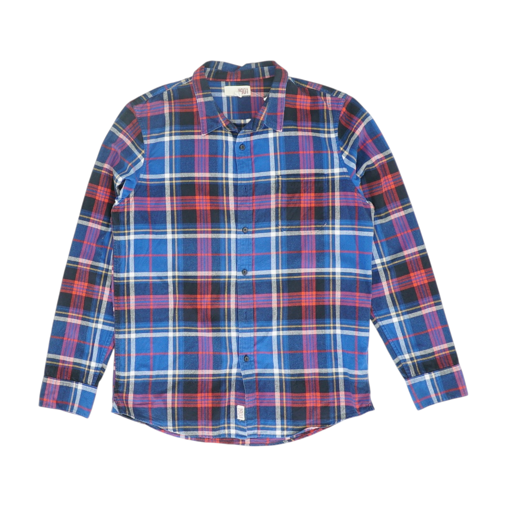 Blue Plaid Flannel Button Down