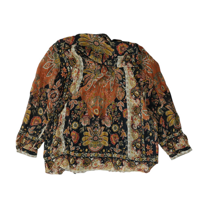 Black Petite Floral Button Down