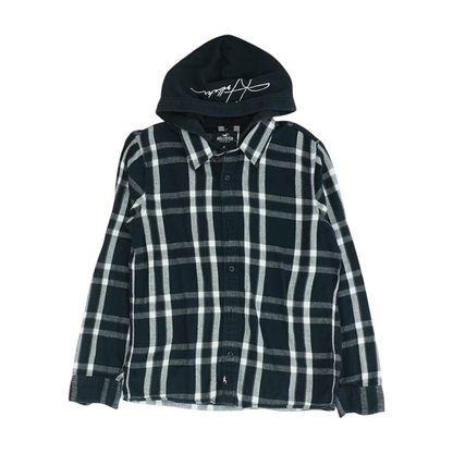 Black Plaid Flannel Button Down