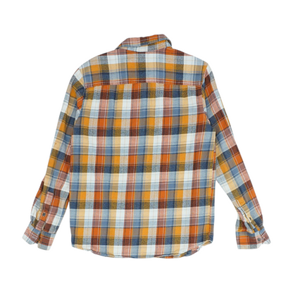 Orange Plaid Flannel Button Down