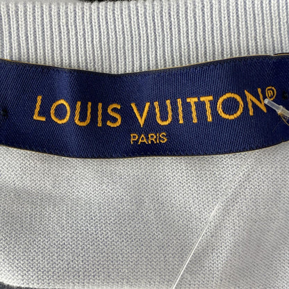 Blue 'Marque L. Vuitton Deposee' Short-Sleeved Signature Crewneck
