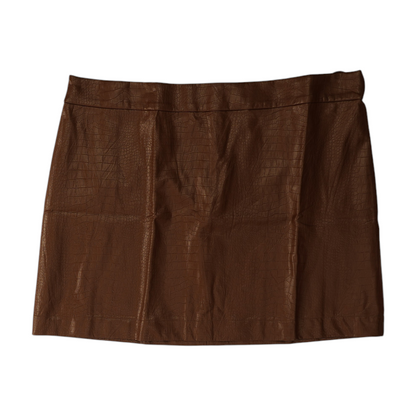 Brown Plus Mini Skirt