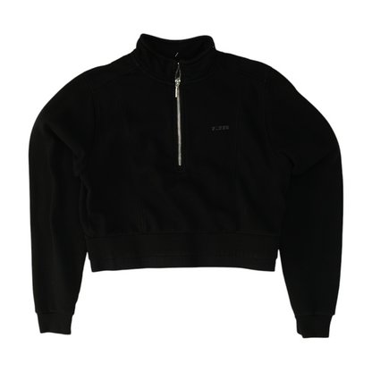 Black Solid 1/4 Zip Pullover