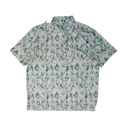 White Abstract Short Sleeve Polo
