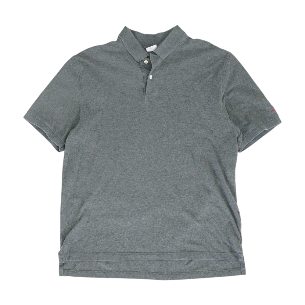 Gray Solid Short Sleeve Polo
