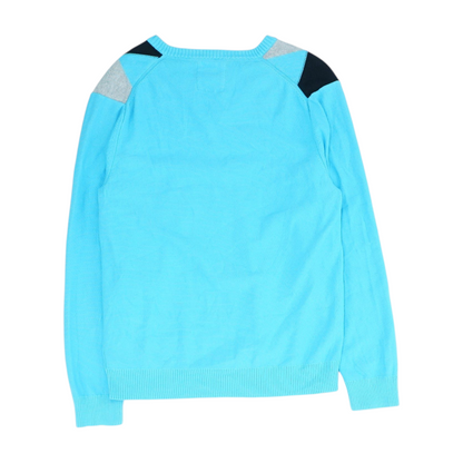 Blue Geometric Pullover Sweater