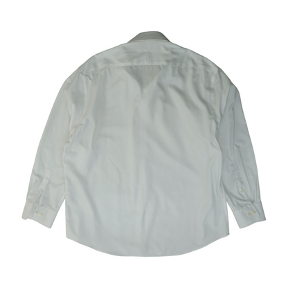 White Solid Long Sleeve Button Down