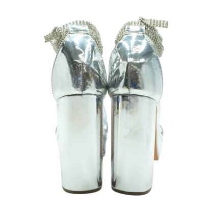 Silver Block Heels