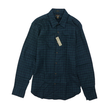 Navy Plaid Flannel Button Down