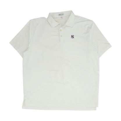 White New York Yankees Solid Short Sleeve Polo