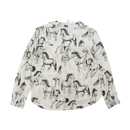 White Print Button Down