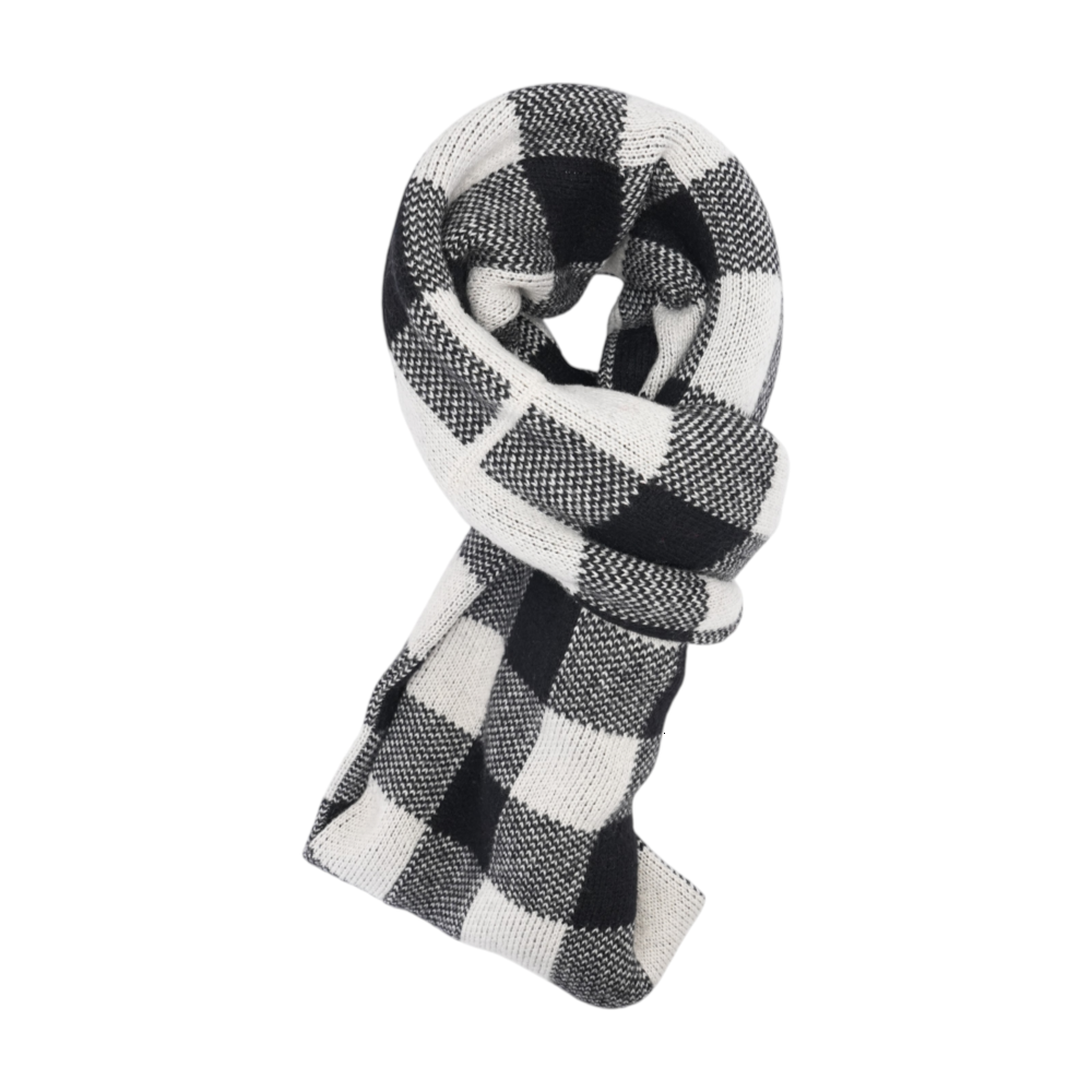 Black Check Nylon Scarf
