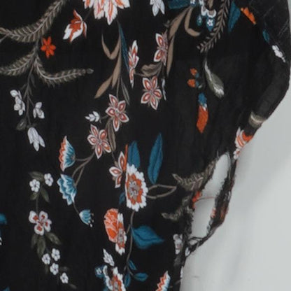 Black Plus Floral Cardigan