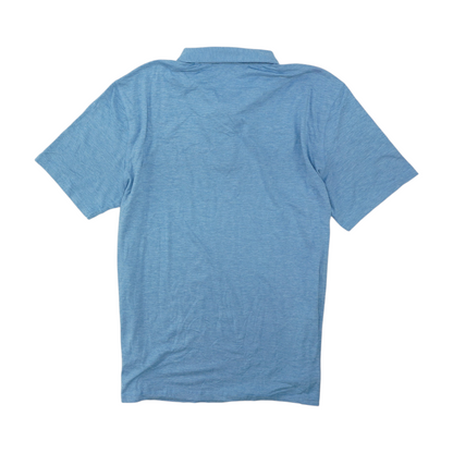 Blue Solid Short Sleeve Polo