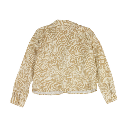 Beige Animal Print Button Down