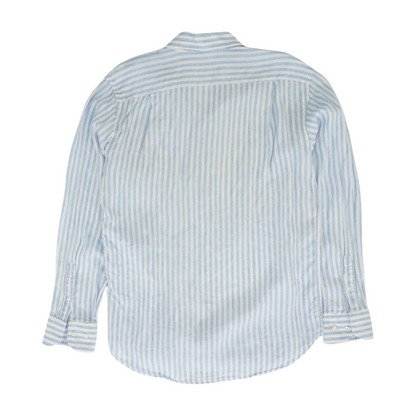White Striped Long Sleeve Button Down