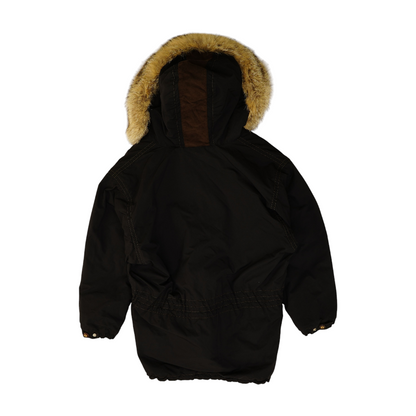 Vintage Fur-Trim Hooded Jacket