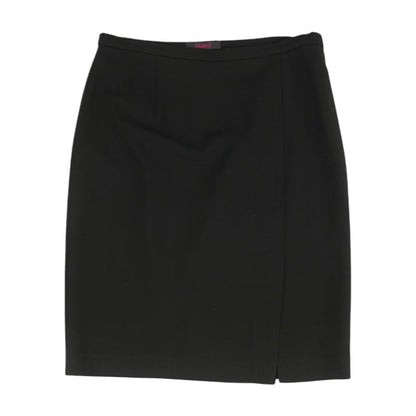 Black Solid Midi Skirt