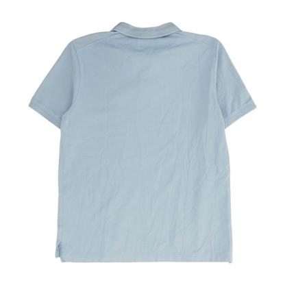 Blue Solid Short Sleeve Polo