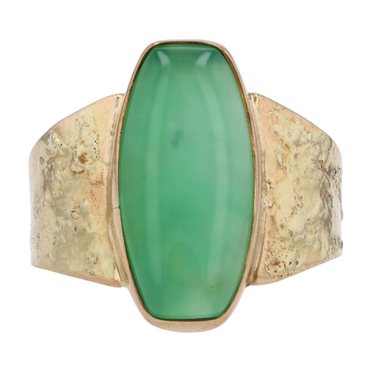 14K Yellow Gold Chrysoprase Fashion Ring