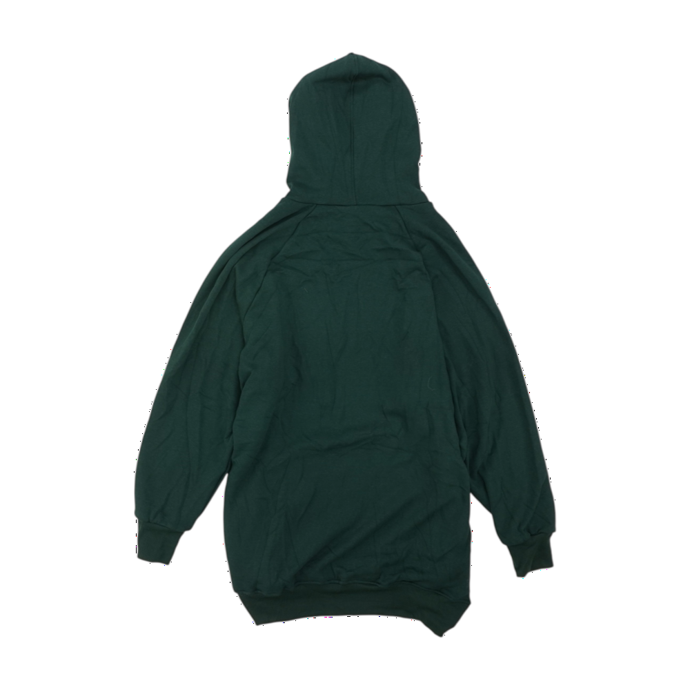 Green Plus Size Solid Hoodie Pullover