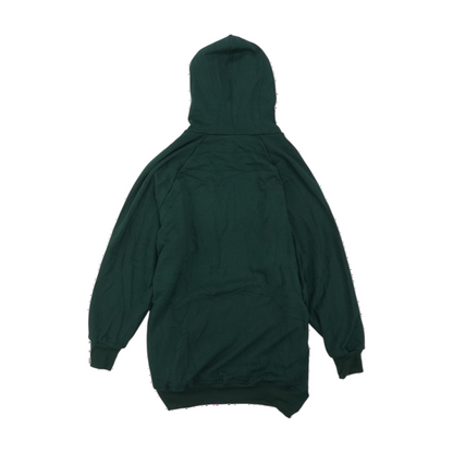Green Plus Size Solid Hoodie Pullover