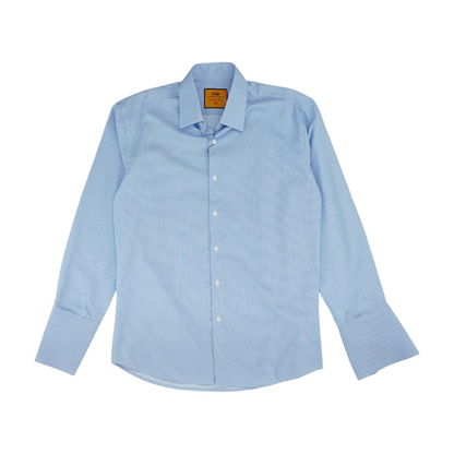 Blue Geometric Long Sleeve Button Down