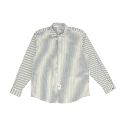 White Striped Long Sleeve Button Down