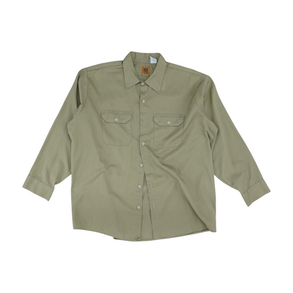 Khaki Solid Long Sleeve Button Down