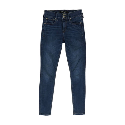 Blue Solid Mid Rise Jeans