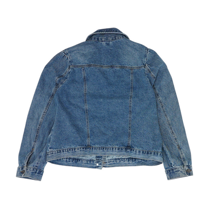 Blue Solid Denim Jacket